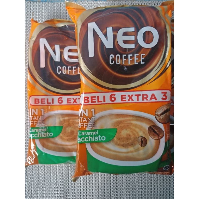 

MURAH NEO Coffee CARAMEL MACCHIATO (1 Pack isi 9 sachet ya) Instant CARAMEL MACCHIATO