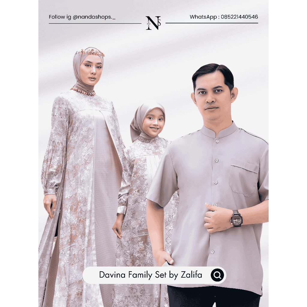 Zalifa - Sarimbit Keluarga 2025 Lebaran - Gamis Koko Dewasa dan Anak - Davina Series