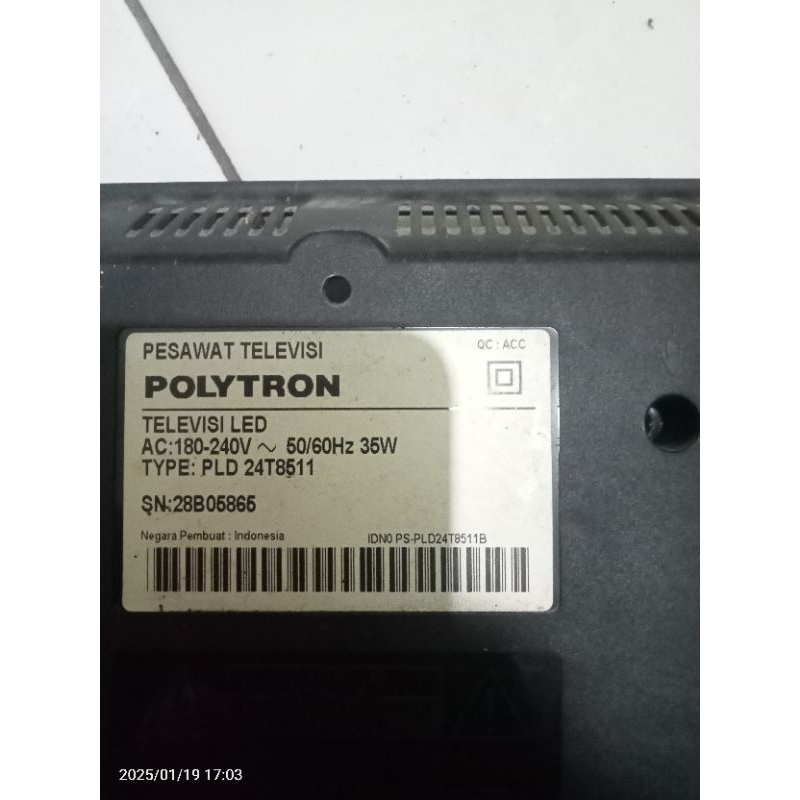 mb/mesin tv Polytron pld24t8511