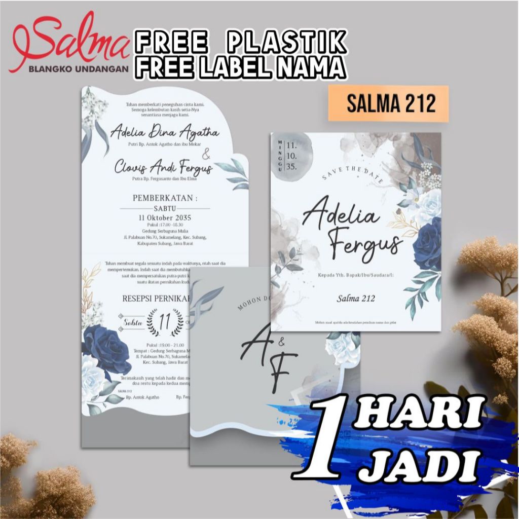 Cetak Undangan Salma 212 Express Sehari Jadi