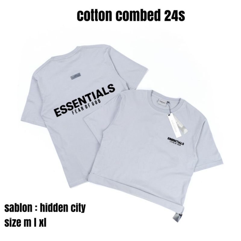 Kaos Pria Kaos Unisex, Kaos Essentials Fear Of God Berkualitas