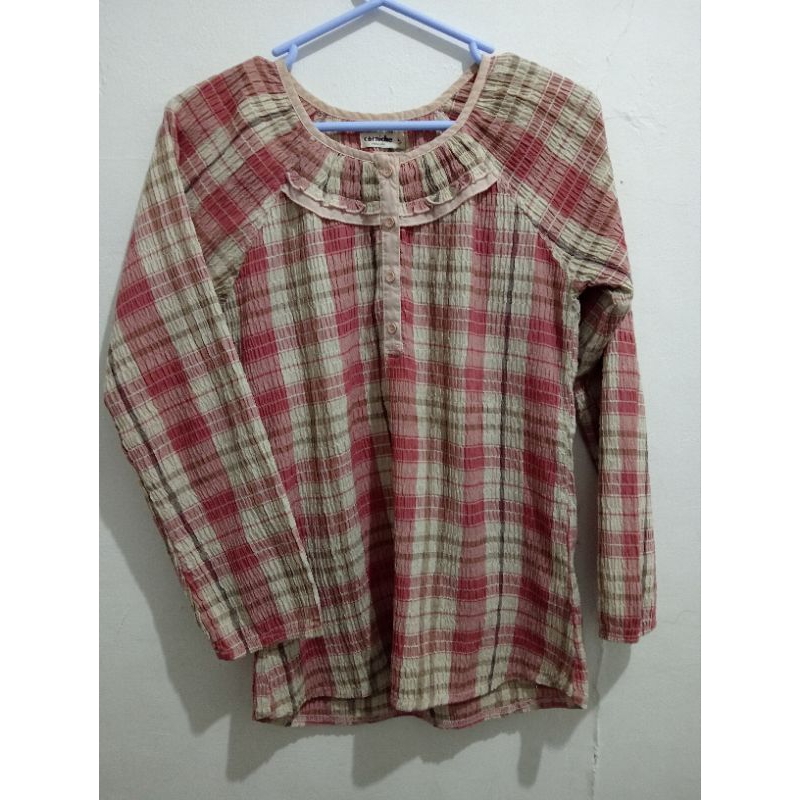 PRELOVED Atasan Pink Kotak-kotak