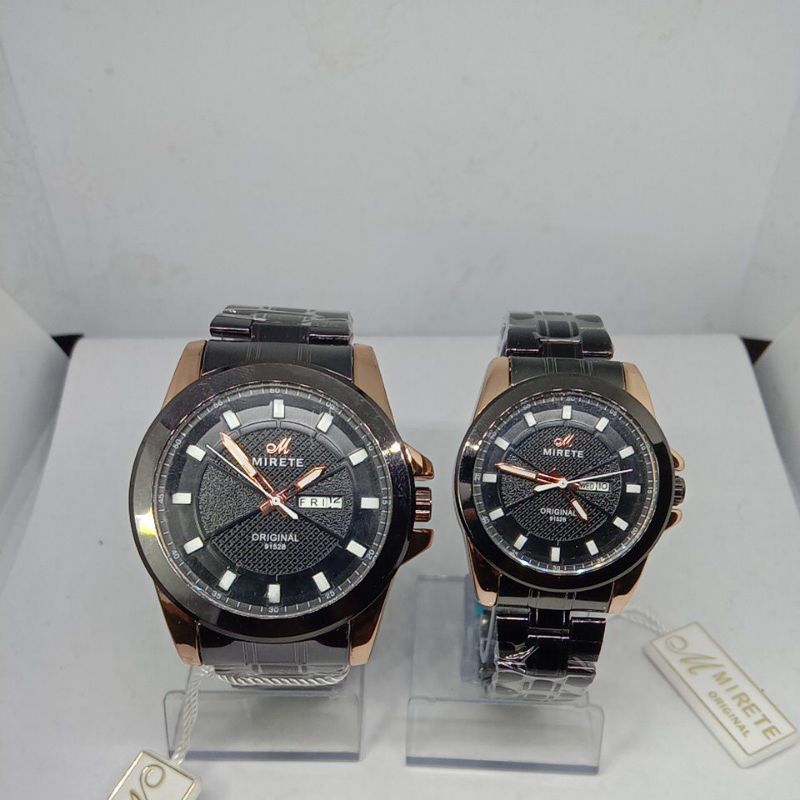 Jam Tangan Mirete bulat tali rantai RoseGold (Couple)