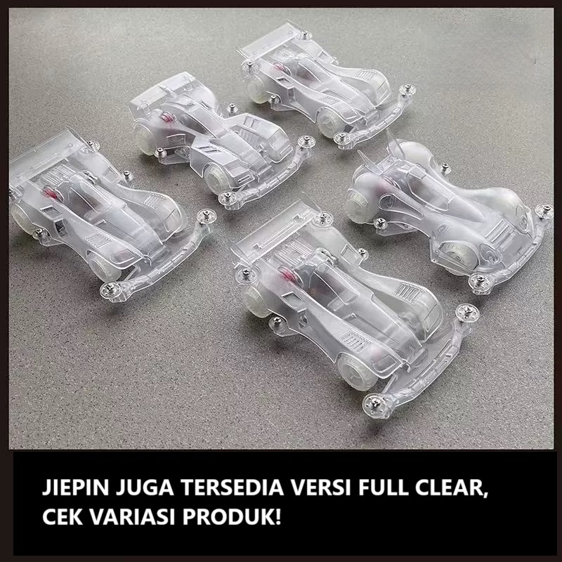 Mainan Mobil Mini 4wd Rep. Tamiya Merk Jiepin Super 1 Full Clear Series - Magnum Saber Full Clear - 