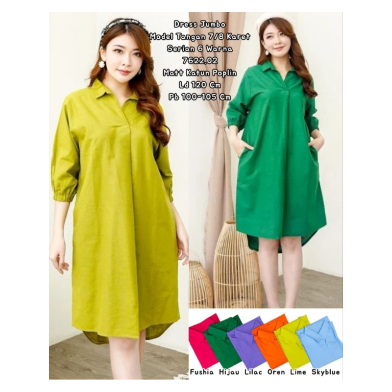 Dress Midi Katun Poplin