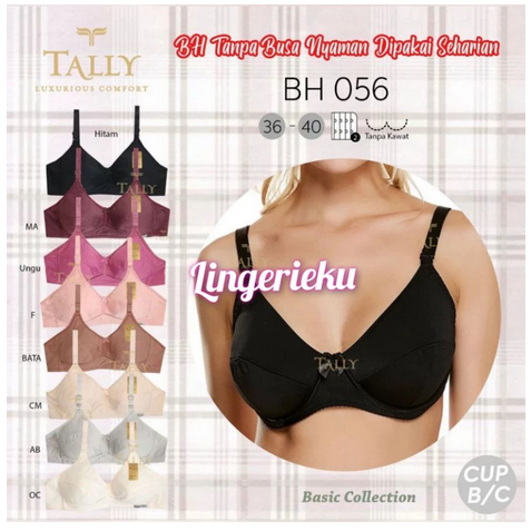 Tally 056 BH Bra Sport Wanita Katun Tanpa Busa Tanpa Kawat termurah