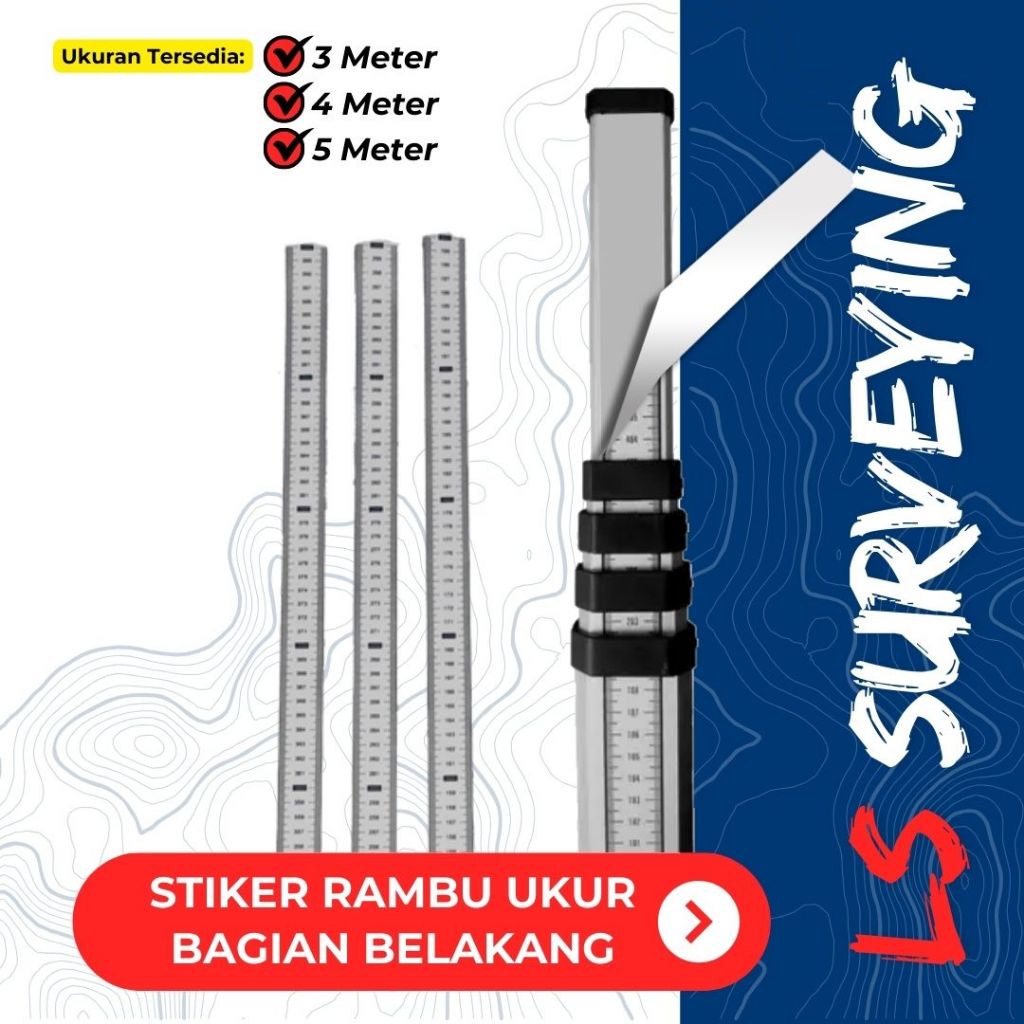 

Stiker RAMBU BAK Ukur Belakang 4 meter Sticker Vinyl Survey ukuran 4M