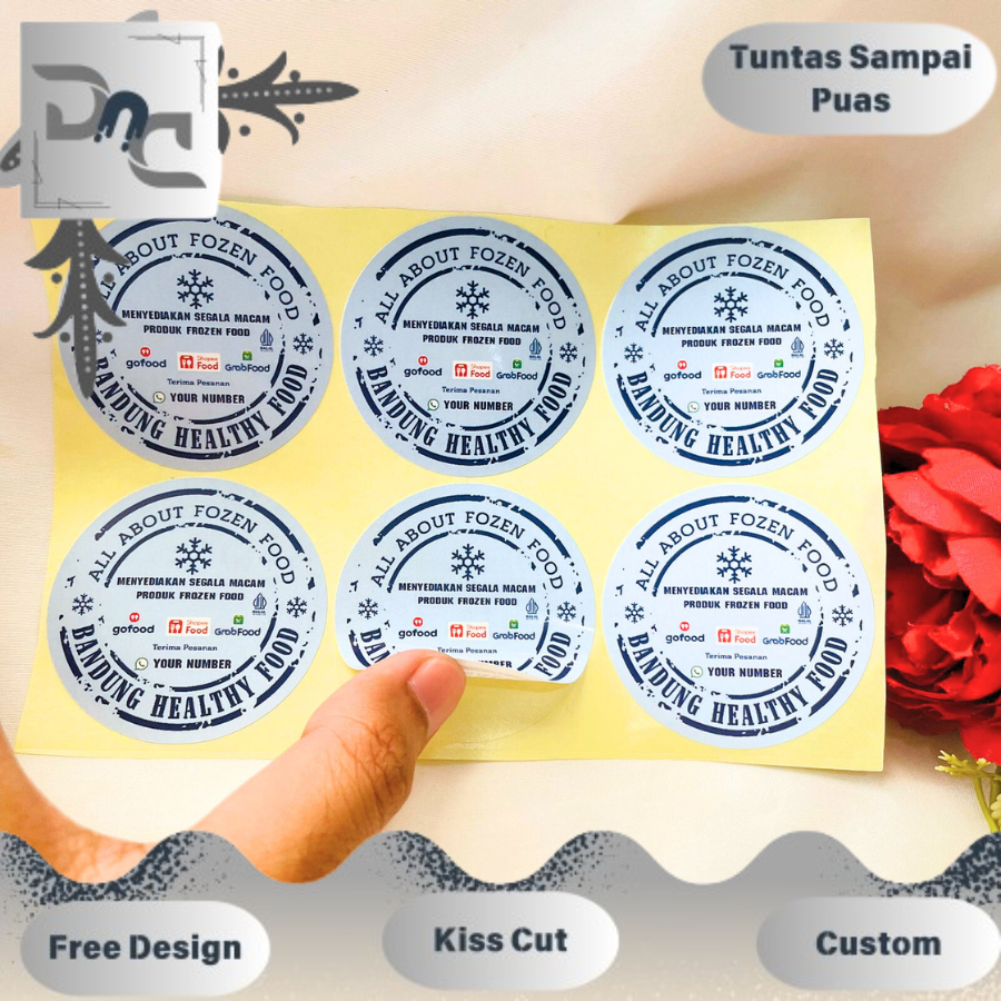 

Sticker Print Cetak Stiker Frozen Food Label Makanan Beku Logo Produk Basah Bulat Chromo Murah Dnd