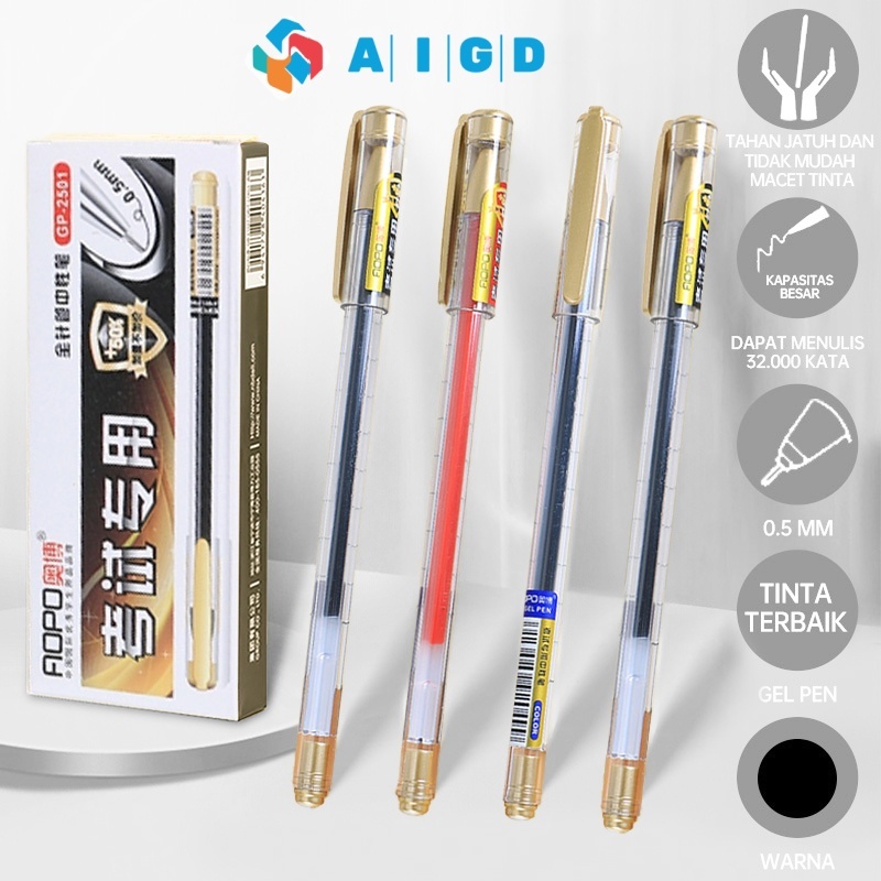 

【COD】Pena Gel/ Pulpen Gel 0.5mm /Standard / Alat tulis / Stationary-12PCS