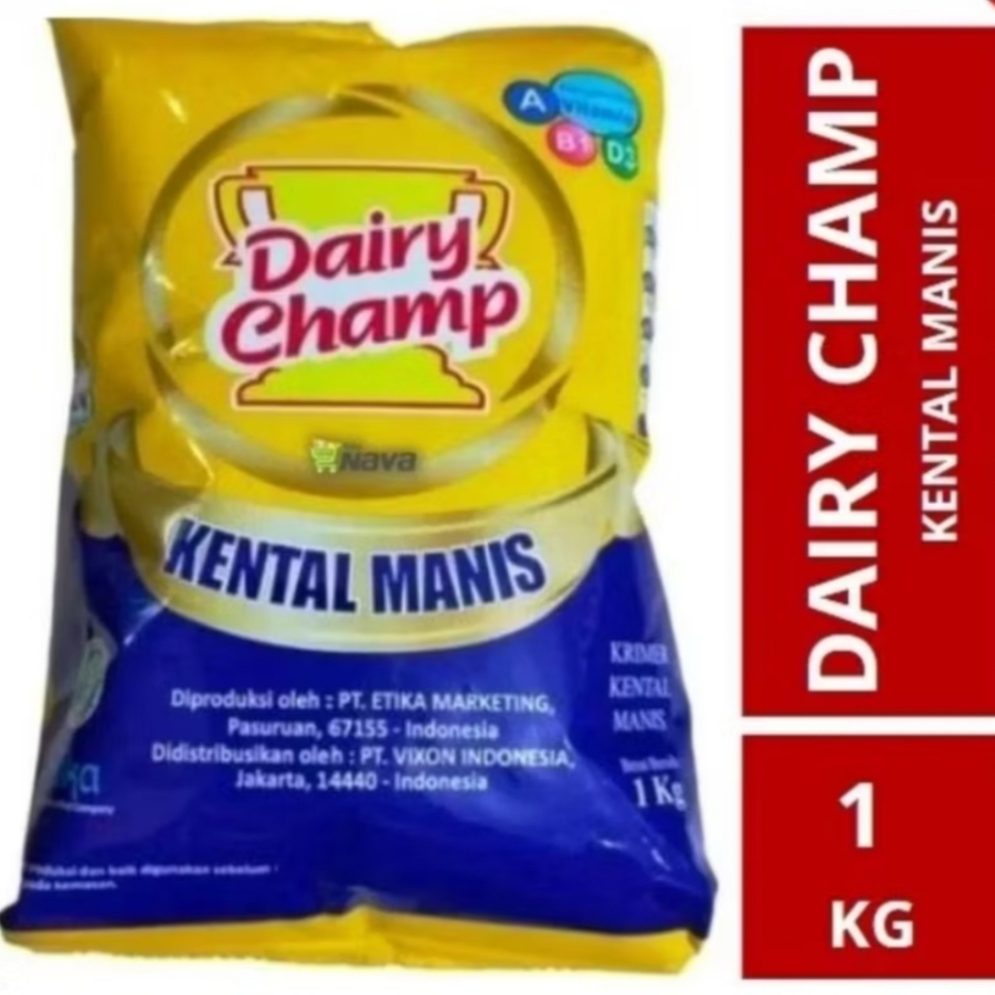 

❤️nita. id❤️ Susu Krimer Kental Manis SKM Dairy Champ 1Kg & 2,5Kg