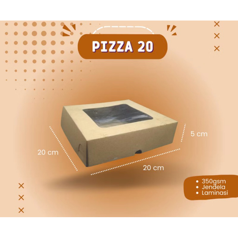 

Dus pizza atau brownies 20 uk. 20x20x5 cm dus roti / dus pizza / dus kraft / dus barang / dus parcel harga per pcs