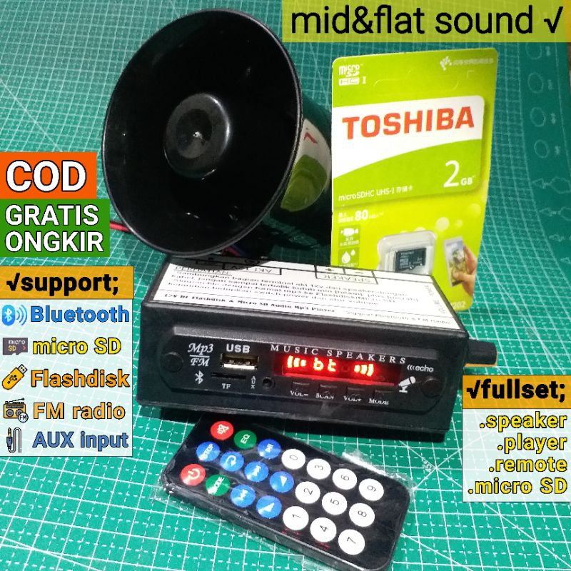 Speaker jualan keliling di motor mobil ~ jingle melodi es krim Bluetooth mp3 player | toa pedagang k