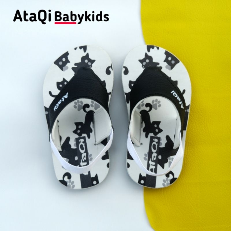 AtaQi Babykids Sandal Jepit Anak Laki Laki Perempuan Sandal Jepit Bayi 1Tahun Tali Karet Belakang