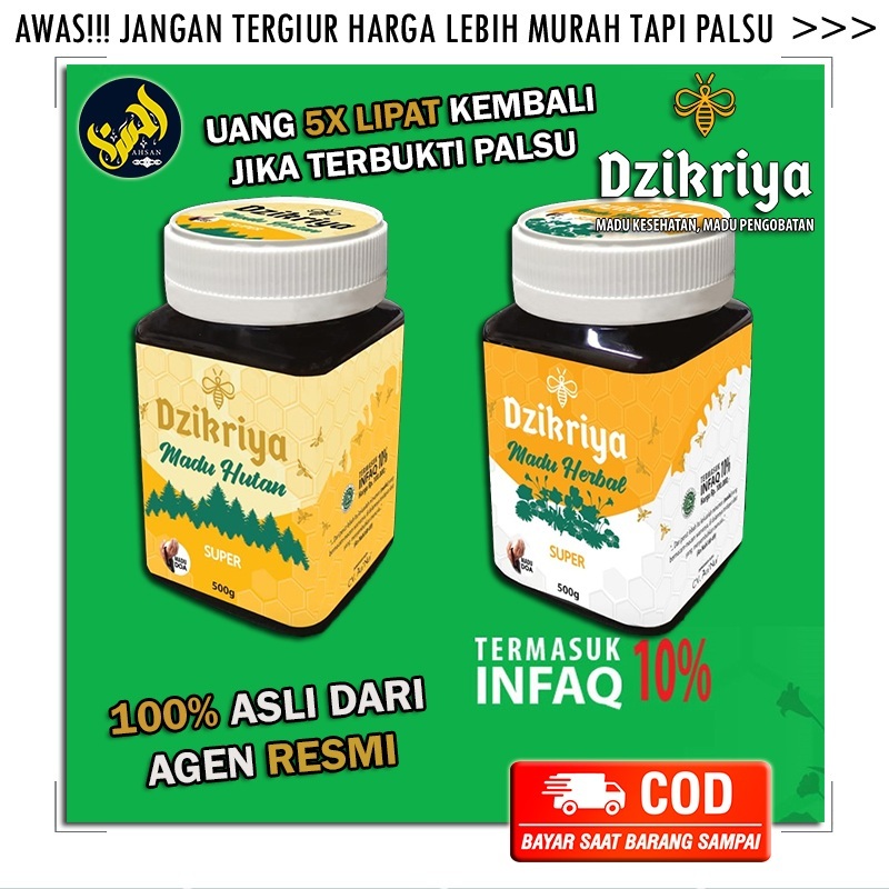 

Dzikriya Madu Hutan/Herbal Super Manis 500g - Honey Murni Asli 100% Odeng Multiflora