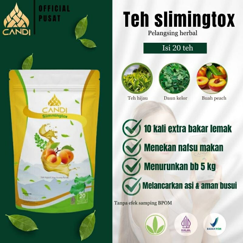 

SLIMMINGTOX TEA || TEH CANDI ISI 20 KANTONG BONUS 3 KAPSUL AMAN BUSUI