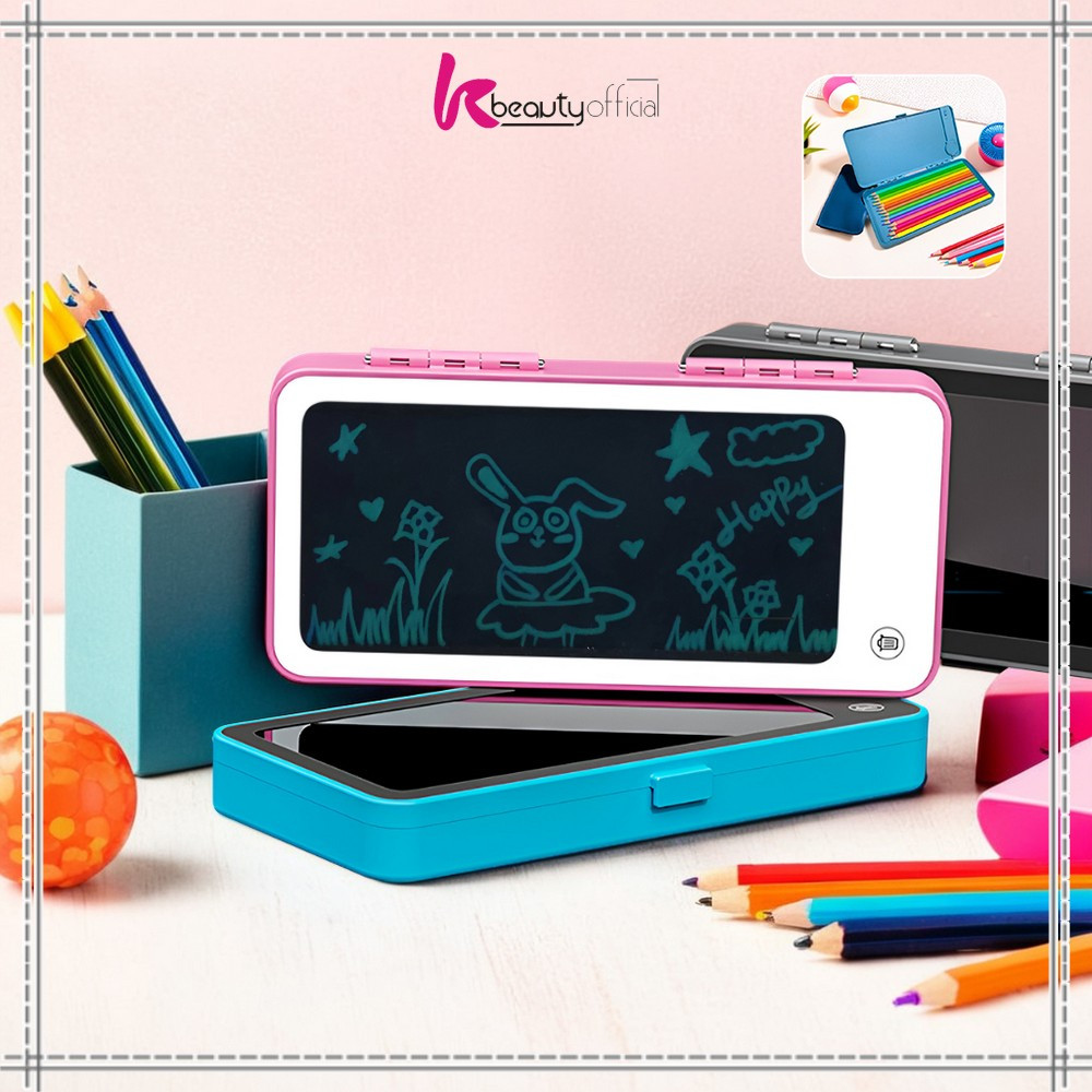 

KB-A115 Tempat Pensil 2IN1 LCD Pen Case Drawing Pad Edukasi Anak / Drawing Box Kotak Pensil dan Papan Coret Kreatif Peralatan Sekolah Anak