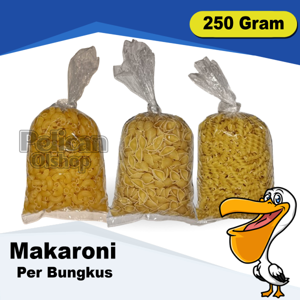 

Aneka Makaroni Spiral Fusilli Fusili Corong Siku Pipa Kerang Keong Rebus Basah Pasta Topping Sop 250 gr