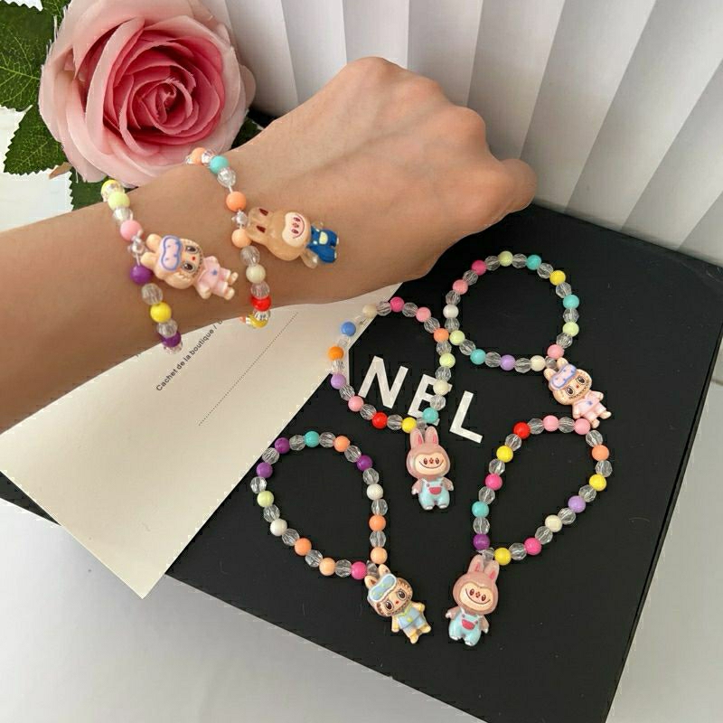 Gelang karet mote karakter kartun labubu bracelet aksesoris accesories anak perempuan popmart pop ma