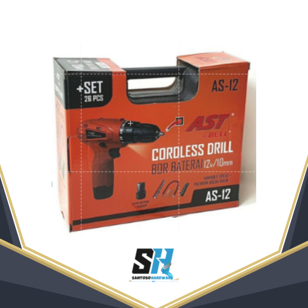 AST - MESIN BOR BATERAI BOR CORDLESS AS 12V