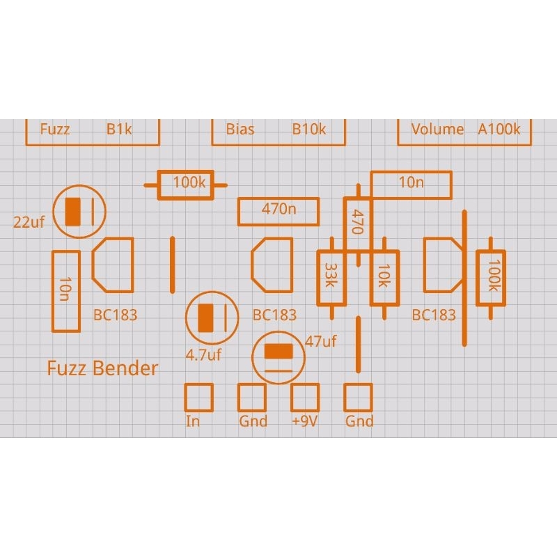 KIT EFEK GITAR FUZZ BENDER