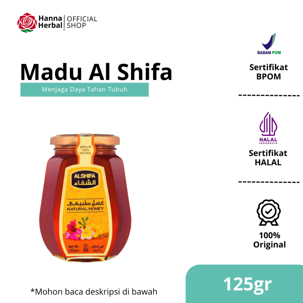 

AL SHIFA ALSHIFA Madu Untuk Kesehatan Kemasan 125 Gram