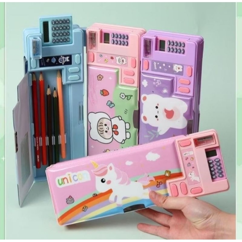 

kotak pensil M lapis ganda / kotak penyimpanan alat tulis multifungsi karakter