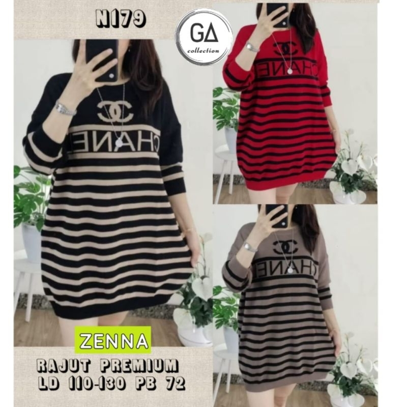 ATASAN BLOUSE JUMBO/ZENNA/BLOUSE WANITA RAJUT IMPORT JUMBO LD 130 CM FIT XXXL