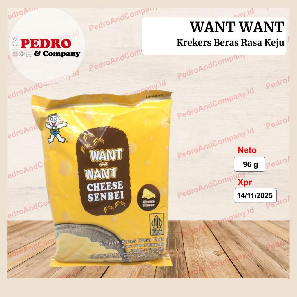 

Want Want Shelly CHEESE SENBEI 96 gram snack beras rasa keju wang want2