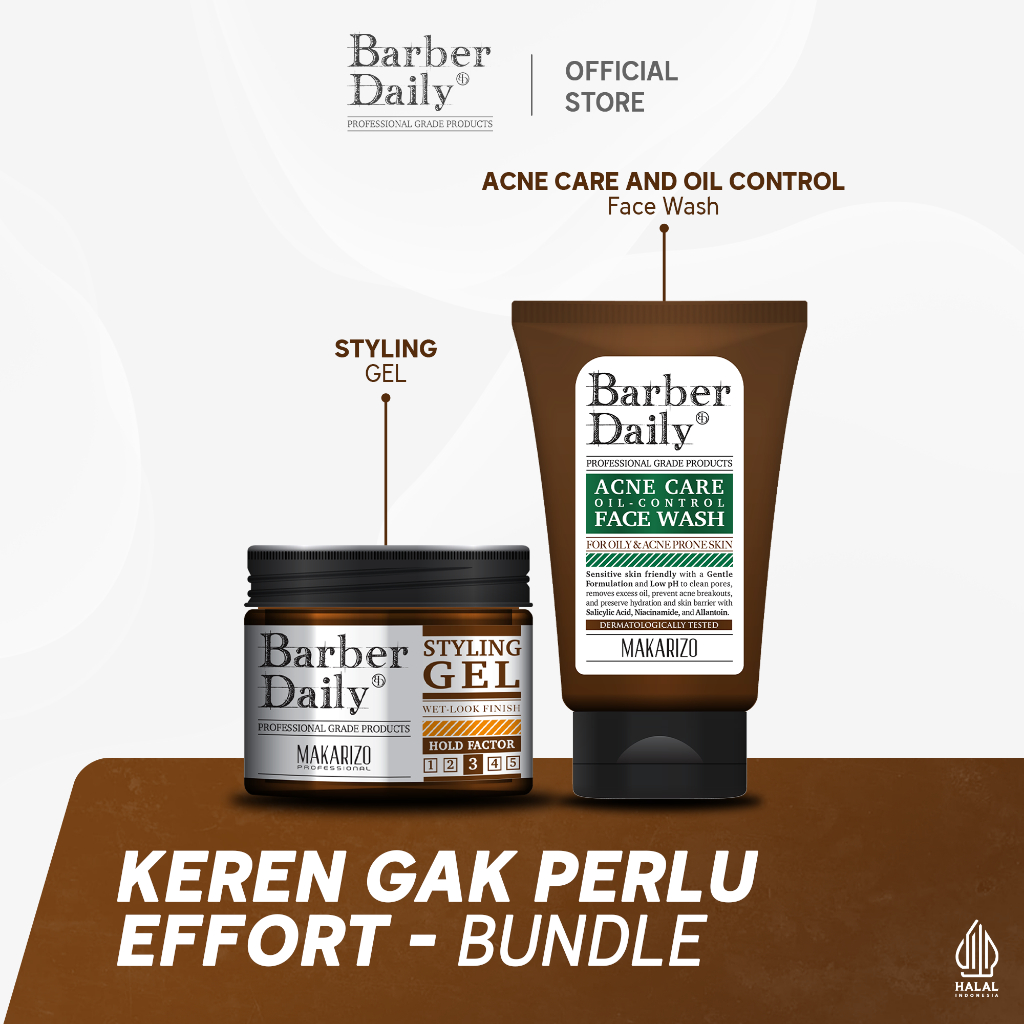 Makarizo Barber Daily Beta Style Duo - Styling Gel + Face Wash