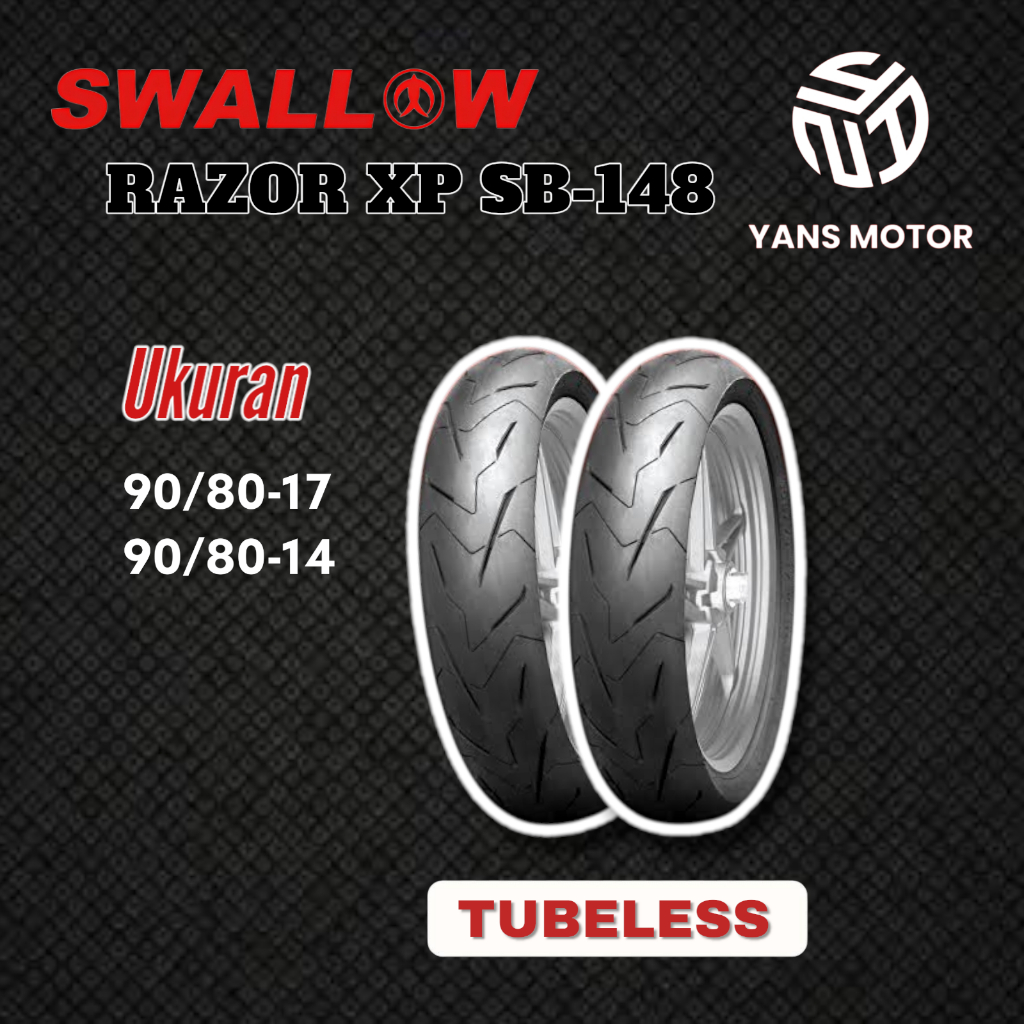 SWALLOW  RAZOR XP SOFT COMPOUND 90/80-14 RING 14 TUBLES BAN MATIC SWALLOW RING 14 SB-148