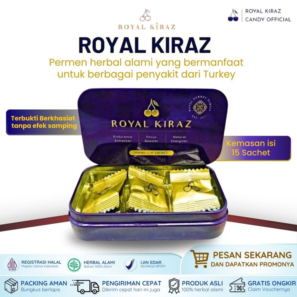 

ROYAL KIRAZ GOLD ORIGINAL ISI 15 PCS 1 KALENG JAMINAN ORIGINAL AMAN DAN BERKHASIAT