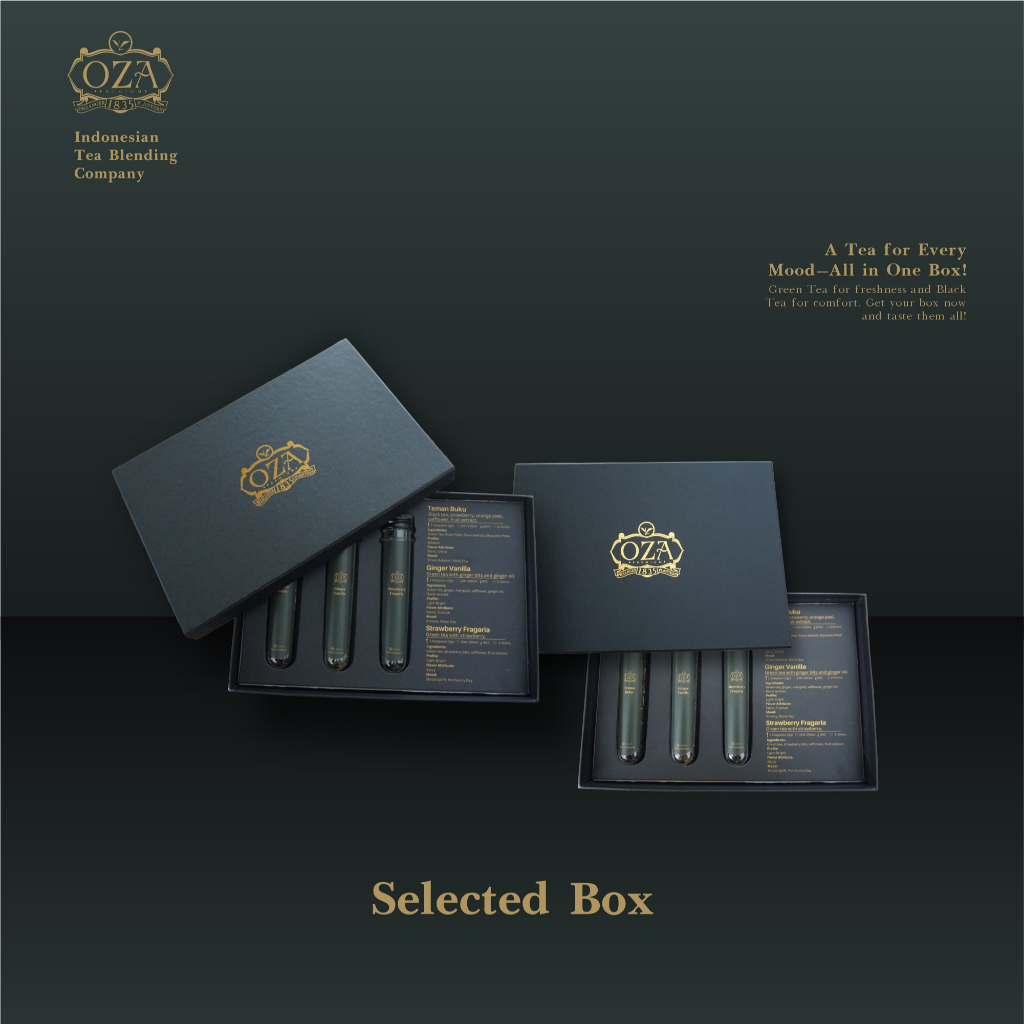 

OZA Tea - Tea Selected Box (3 Tubes) | Artisan Tea - Black, and Green Tea | Specialty Grade | Teh Premium