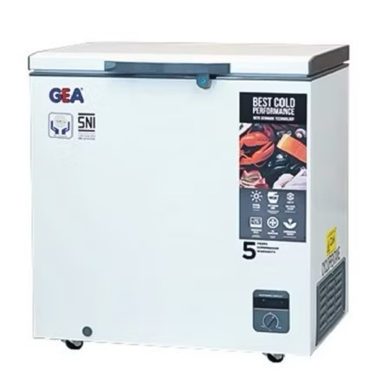 Kulkas gea ab-208r / ab 208 chest freezer box lemari es beku 200 liter