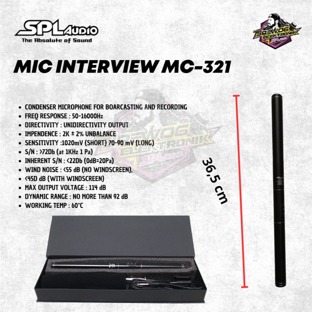 MIC INTERVIEW SPL MC-321 ORIGINAL BREWOG SPL AUDIO