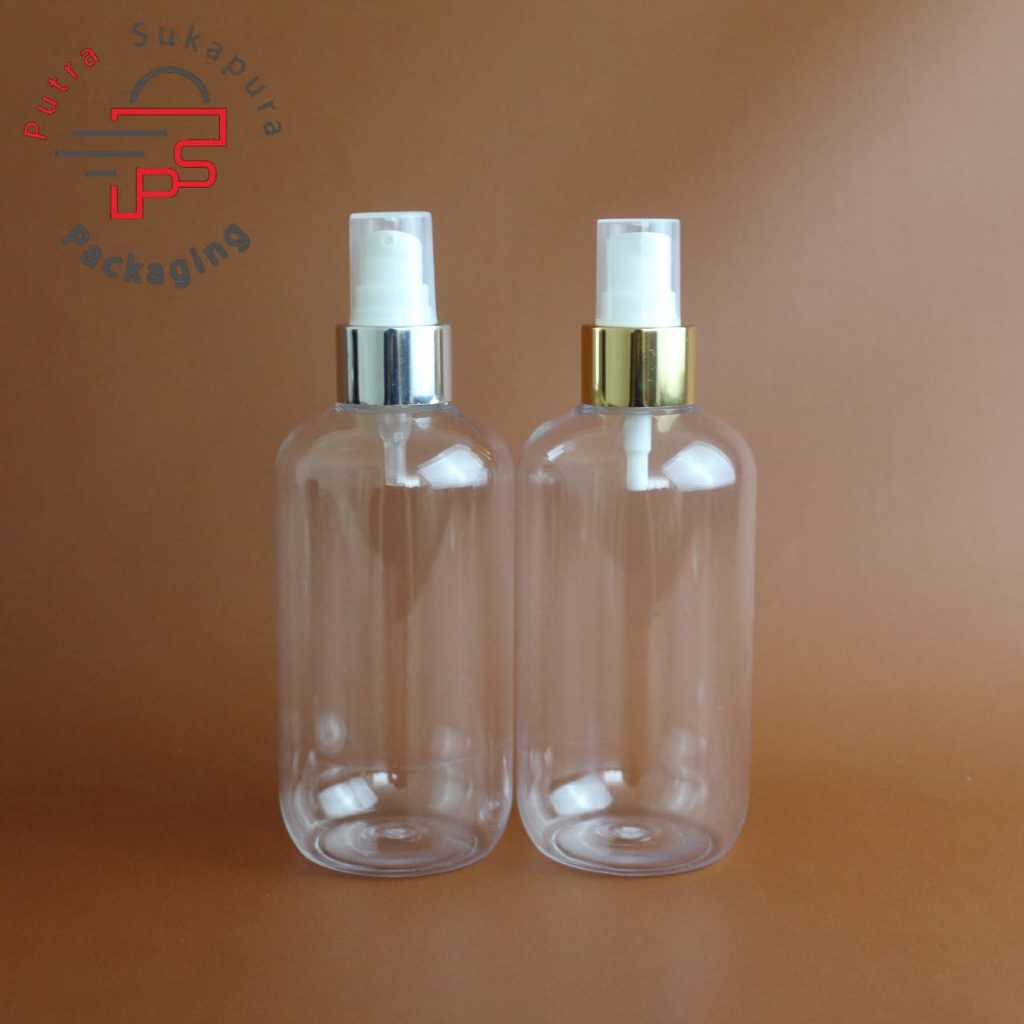 Botol treatment pump 250ml natural sbr / botol pump treatment 250ml treatment pump alumunium hallcap