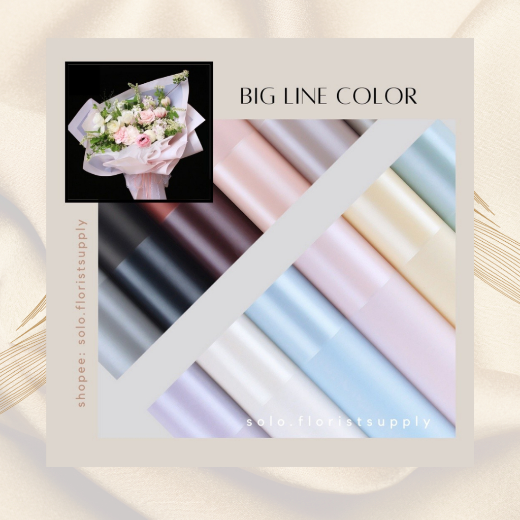 

ECER BIG LINE COLOR CELLOPHANE FLOWER WRAPPING WATERPROOF KERTAS BUKET BUNGA (ECER)/ FLOWER WRAP PEMBUNGKUS HANDBOUQUET FLOWER BOUQUET FLORIST SUPPLY FLORIST KERTAS CRAFT KERAJINAN TANGAN BUNGKUS KADO BUKET BUNGA KERING ARTIFICIAL DIY WRAP