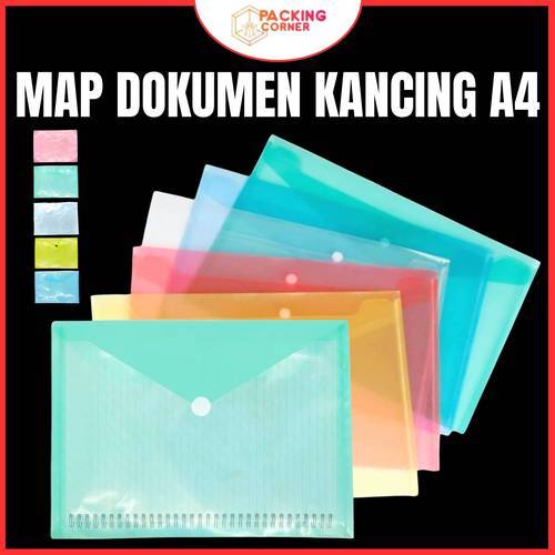 

Map Plastik Kancing A4 Polos Map Folder One Dokumen File Bag ATK Plastik Transparan Bukan Joyko