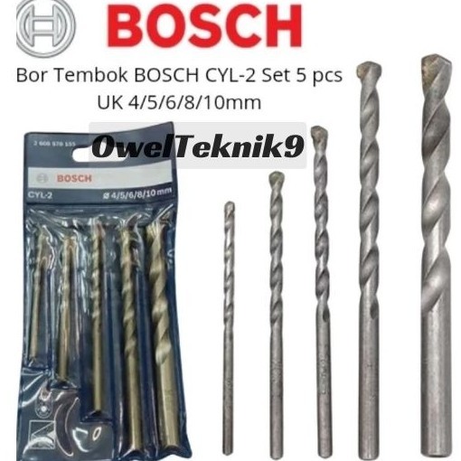 Mata Bor Tembok BOS CYL-2 Set 5pcs/Mata Bor Beton Set 5pcs BOS CYL-2 ASLI ORIGINAL BOSCH