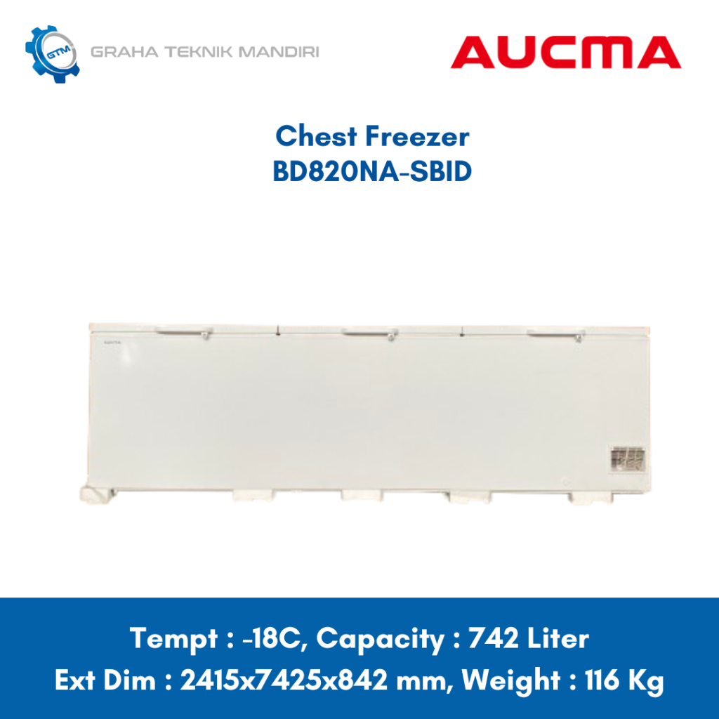 Aucma Chest Freezer 818 Liter BD820NA-SBID