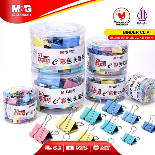 

M&G Penjepit Kertas Binder Clip Klip Mix Warna Pastel Ukuran 15/19/25/32/41/50 mm Anti Karat Cocok Untuk Dokumen dan File Tipis Atau Tebal