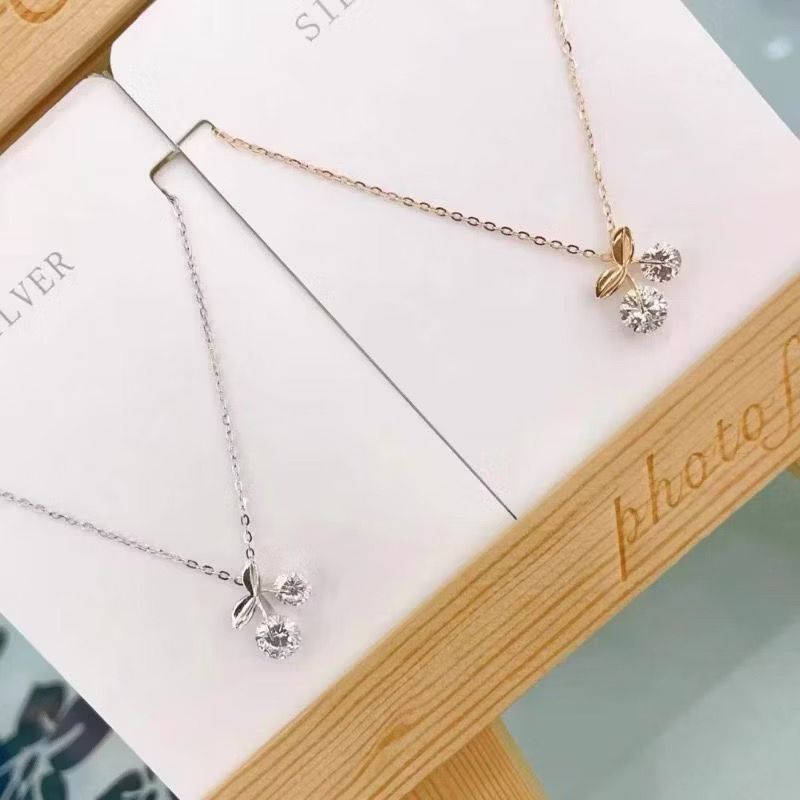 Kalung Wanita Titanium Anti Luntur kalung titanium fashion buah chery permata