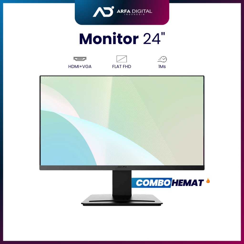 Monitor LED 24 Inch HDMI & VGA FULL HD Garansi Resmi