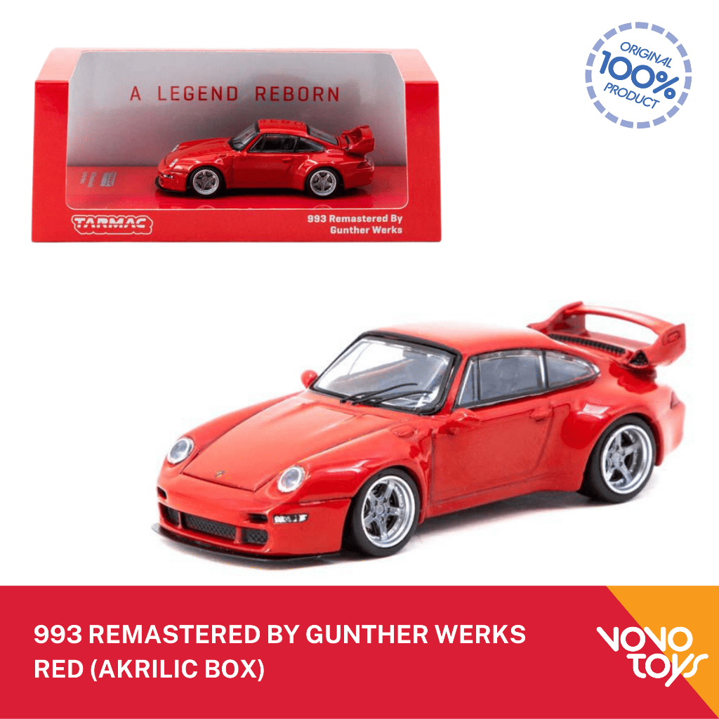 Tarmac 1/64 993 Remastered By Gunther Werks Red (Akrilic Box)