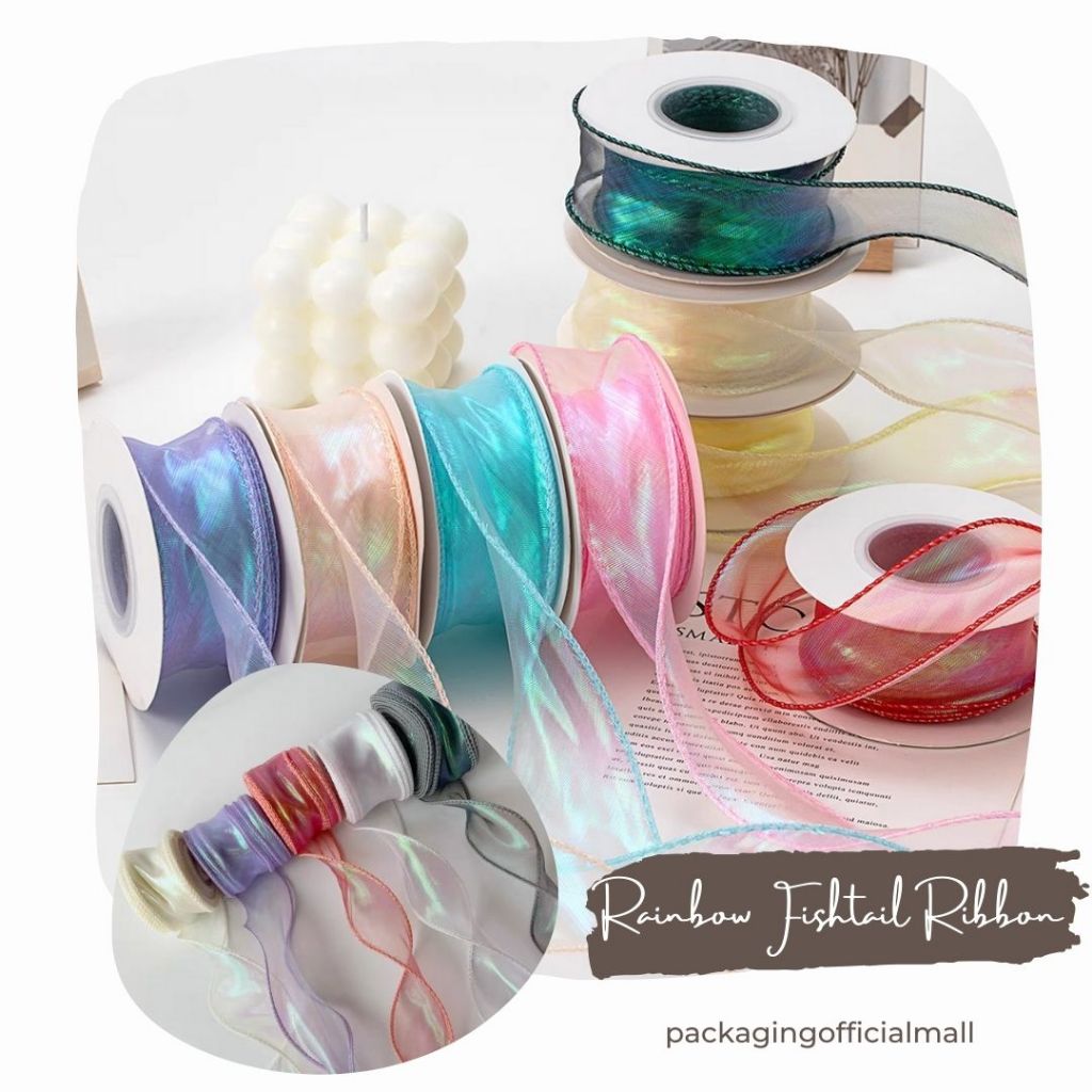 

RAINBOW FISHTAIL RIBBON / PITA KAIN / PITA KADO / FLORIST SUPPLY