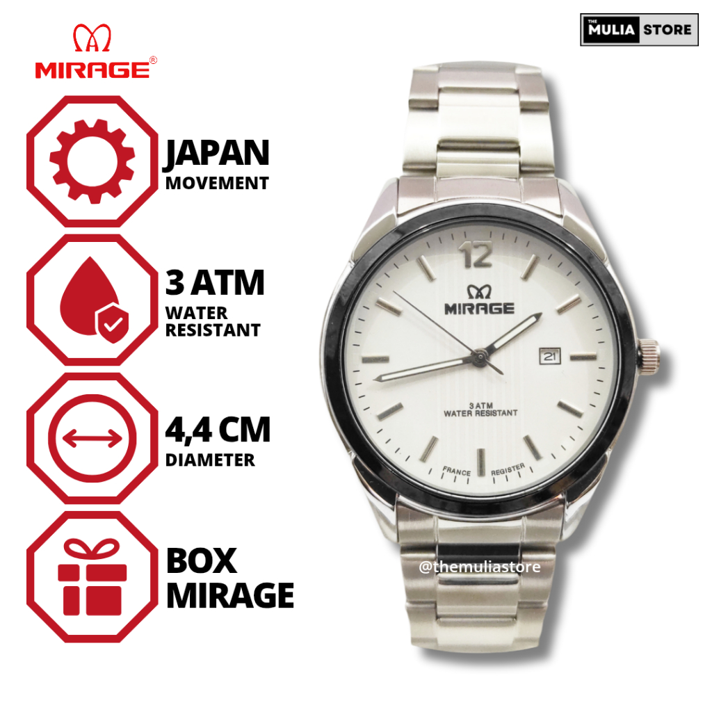 MIRAGE Jam Tangan Pria Mirage Original 7570 BRP M Tanggal Analog