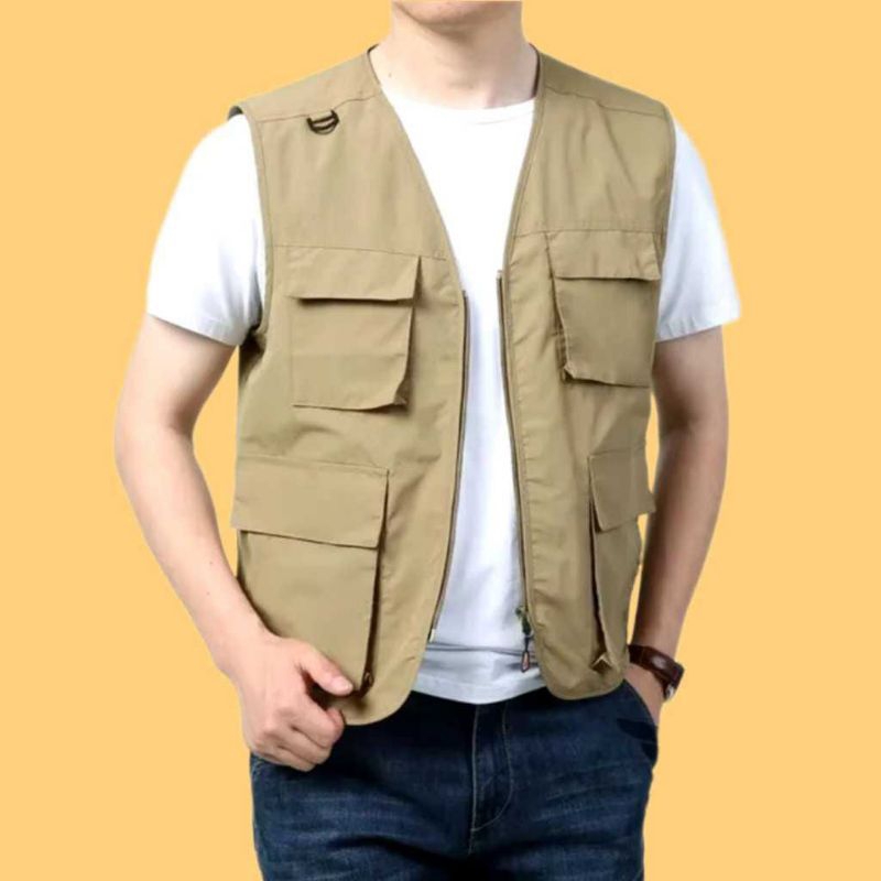 Vest Cargo Pocket Rompi Cargo Serbaguna
