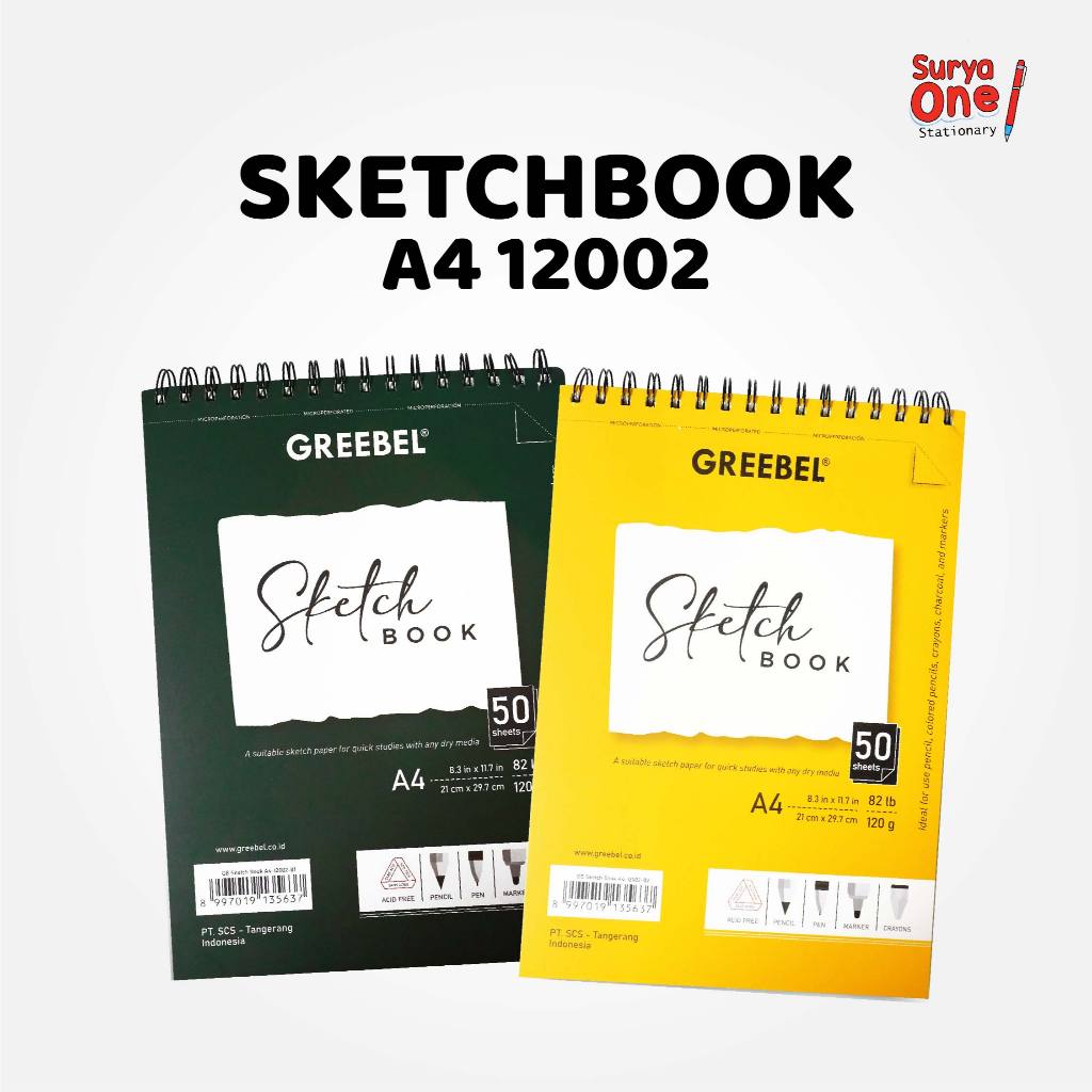 

Sketchbook Greebel A4 12002 50 Lembar / Buku Gambar A4 / Sketch Book / Buku Sketsa / Buku Menggambar / Painting Book Suryaone