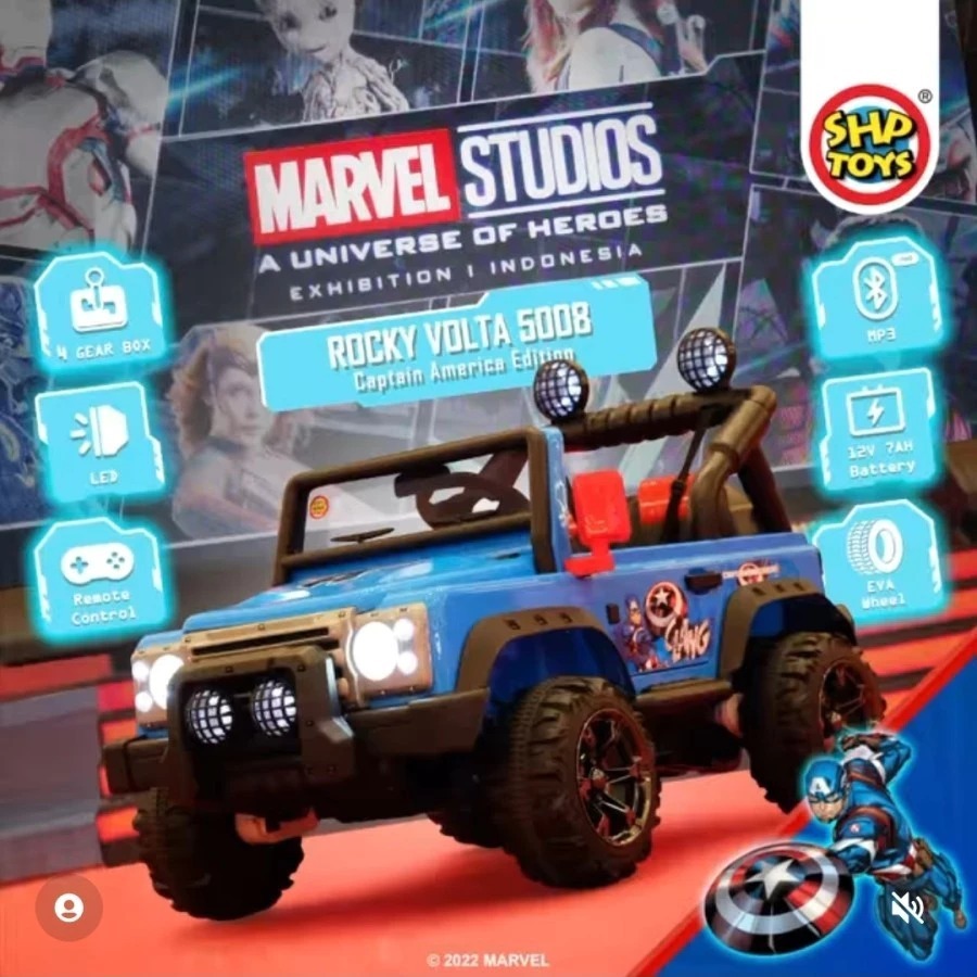 ROCKY MARVEL VOLTA 5008 SHP TOYS LICENSED mainan mobil aki anak maenan jip mobilan 12v remote contro