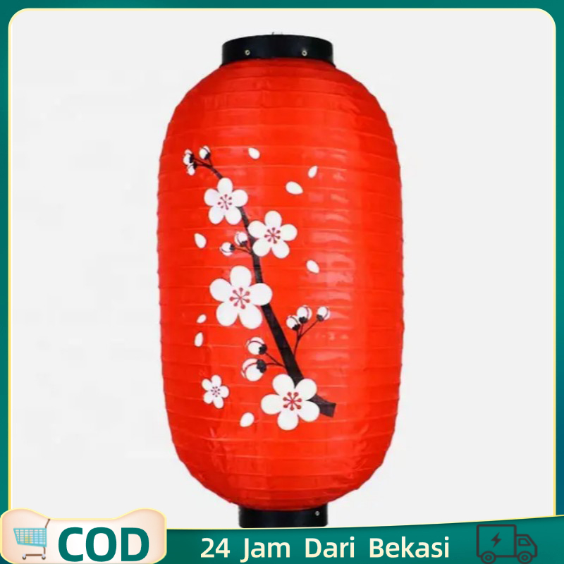 Lampion Jepang Lampion Lonjong Merah /Putih Lampion Kapsul Lampion Jepang Gantung Digunakan Restoran