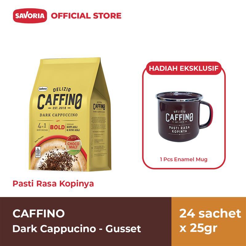 

Caffino Dark Cappucino Gusset 24 Sachet x 25g Gratis Enamel Mug